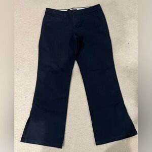 Banana Republic stretch, navy flare bottom cotton blend pants, size 12